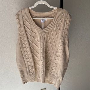 NWT Princess Polly Beige Sweater Vest Mini Dress